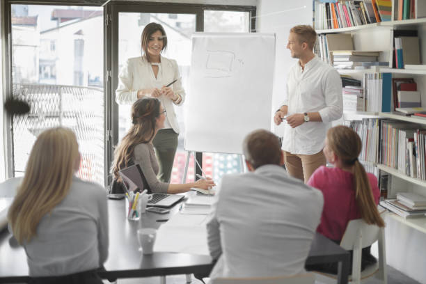 istock Businesswoman leading a presentation 521034216