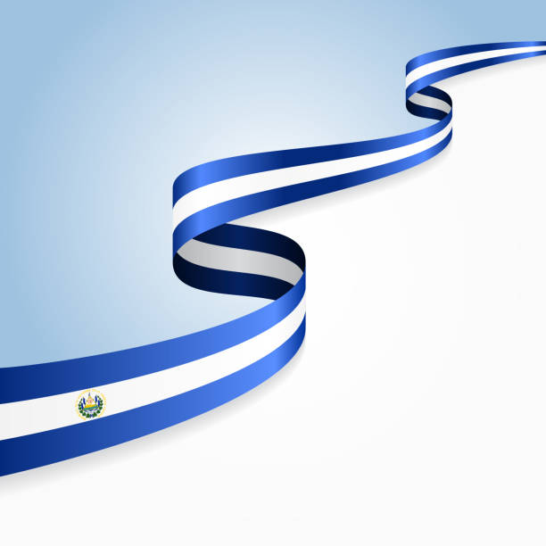 сальвадор флаг фоне. векторная иллюстрация - salvadoran flag stock illustrations