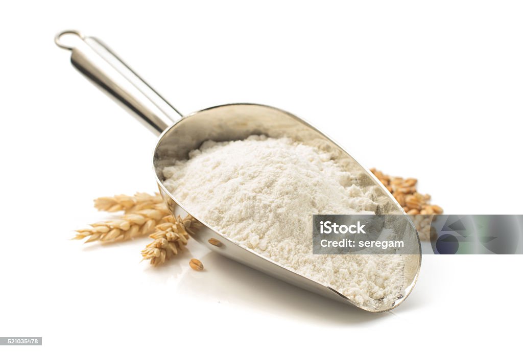wheat flour on white wheat flour isolated on white background Flour Stock Photo