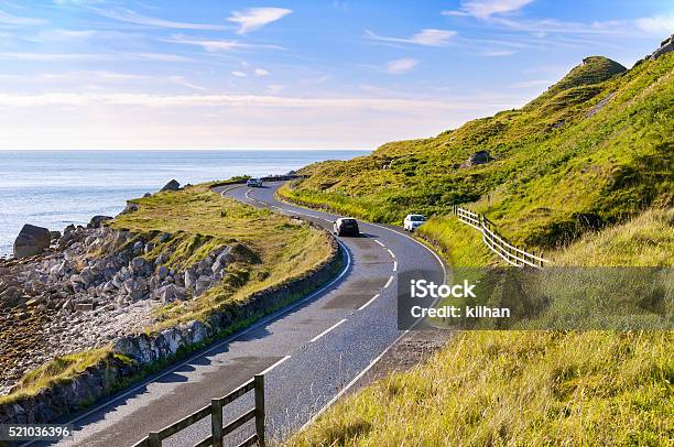 Antrim Coastal Road In Northern Ireland Uk Stock Photo - Download Image Now - Car, Northern Ireland, Driving