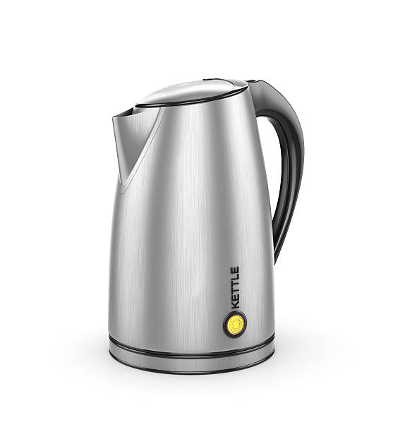istock Stainless electric kettle isolated on white. 3d illustration 521039346