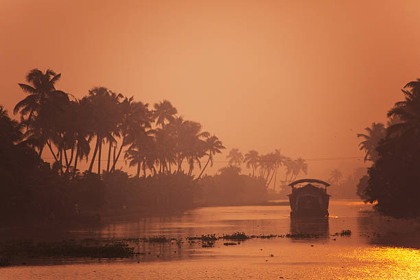 ハウスボートでインドのケララ - south india ストックフォトと画像