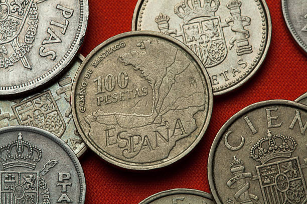 monety hiszpanii. droga św. jakuba - st james way zdjęcia i obrazy z banku zdjęć