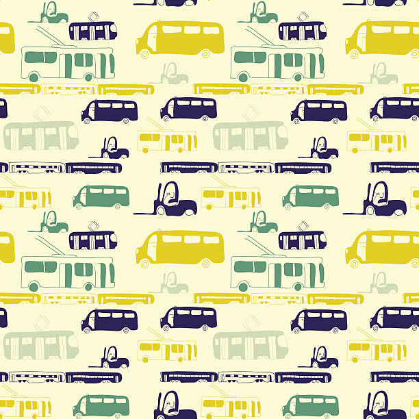 흰색 버스 패턴 - car sedan vector illustration and painting stock illustrations