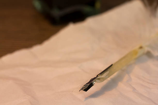 istock Feather quill pen with metal nib 521042860