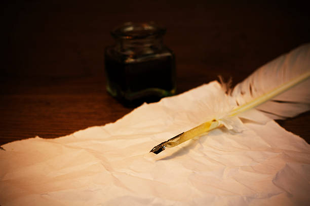 istock Feather quill pen with metal nib 521042962