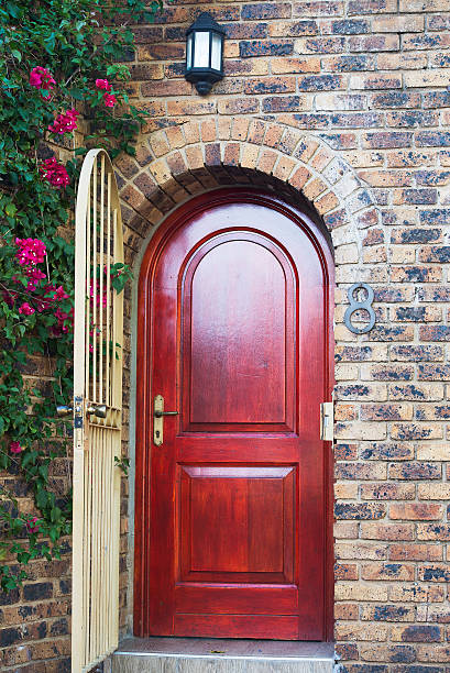 istock Elegance style door of house with lantern 521045344