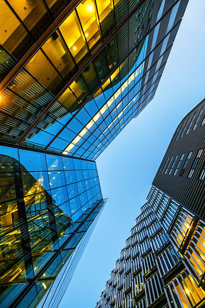 Illuminated Office Building in London, UK
