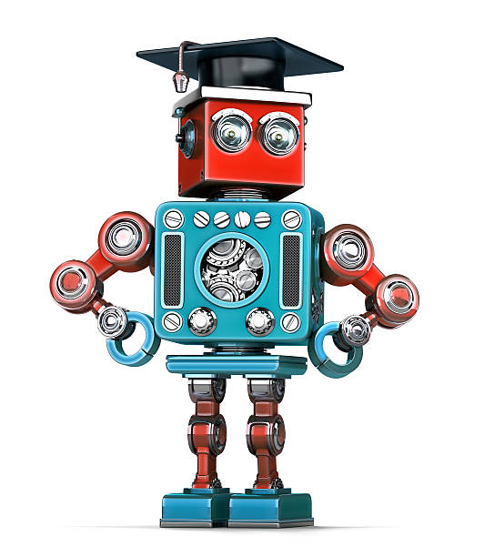istock Graduation Retro Robot. Isolated. Contains clipping path 521048466