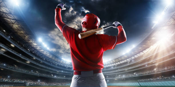 ausbackteig tritt baseball-stadion - baseballs catching baseball catcher adult stock-fotos und bilder