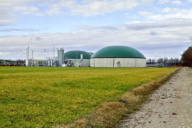 Bio gas plant in a field