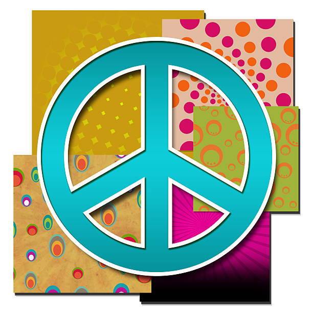 istock Peace Sign Over Various Colourful Backgrounds 521049525