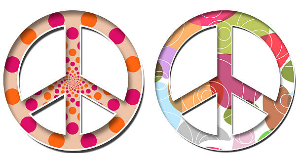 istock Peace Sign Peach Pink Colourful Background 521049533