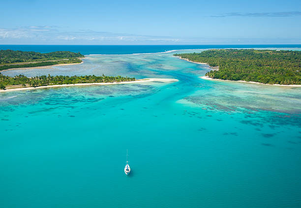 Vista aérea da Ilha de Sainte Marie, Madagáscar - fotografia de stock