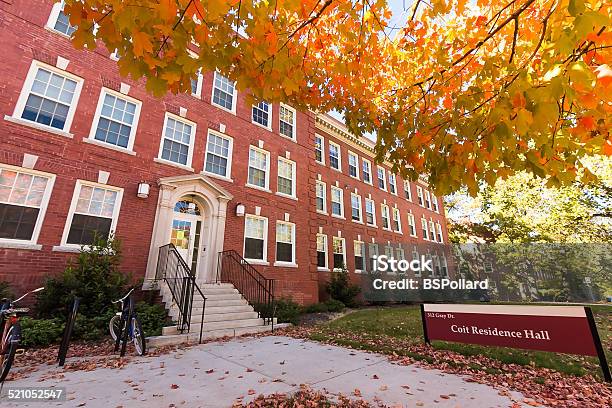 Coit Residence Hall At Uncg Stock Photo - Download Image Now - Architecture, Autumn, Blue