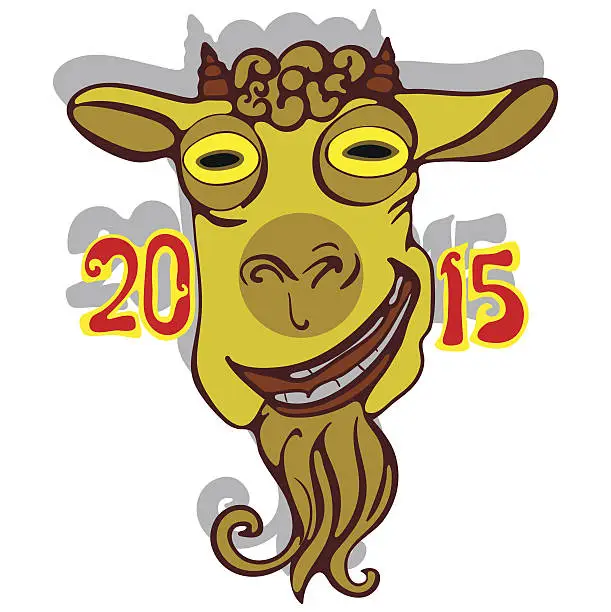 Vector illustration of Year of Goat, 2015