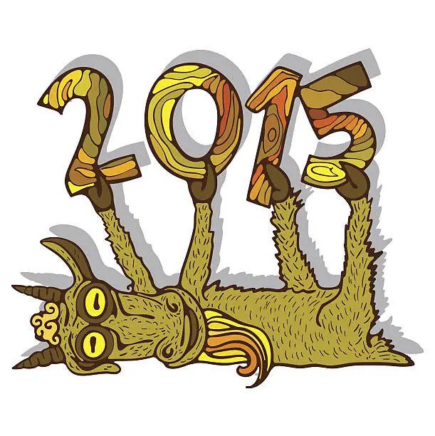 Vector illustration of Year of Goat, 2015