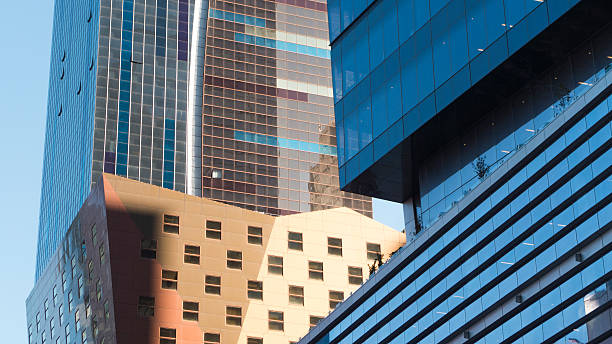 Futuristic Building Facades New York City stock photo