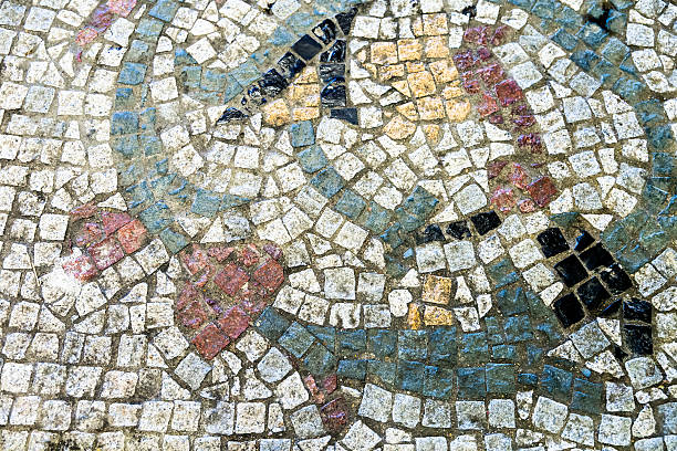istock Dirty stone mosaic flooring 521070635