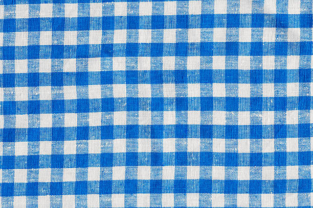 istock Natural Plaid Fabric Abstract Background Texture, Blue And White 521074793