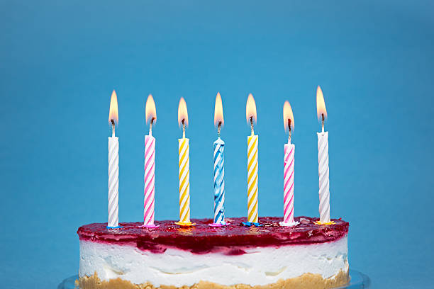 istock Birthday cake and flaming candles 521074825