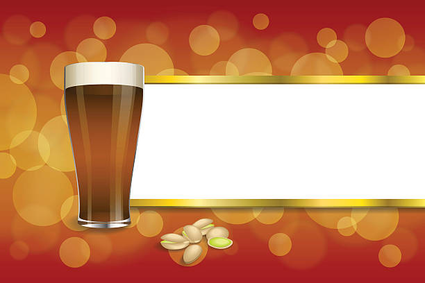 배경기술 추상적임 레드 골드 음료입니다 유리컵 어둡습니다 맥주 pistachios ��벡터 - pistachio beer nuts nut backgrounds stock illustrations