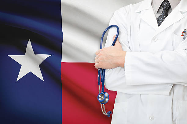 Concept of national healthcare system - State of Texas stock photo