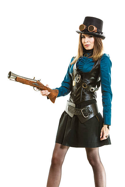 istock Funky girl in steampunk style. 521077132