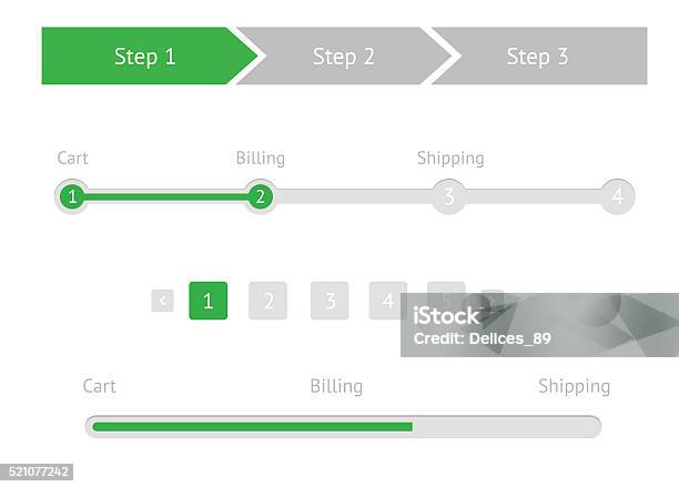 Step On Menu Navigation Menu In Flat Style Step By Step Stock Illustration ...