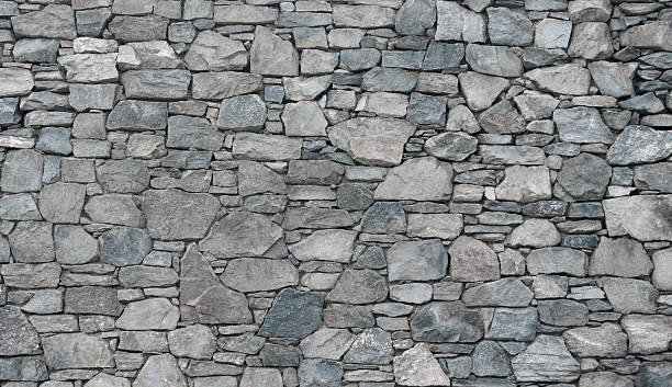 Stone wall Flat stacked stone. Background and Texture for text or image. cobblestone stock pictures, royalty-free photos & images