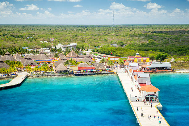 porto puerta maya-cozumel, méxico - cozumel imagens e fotografias de stock