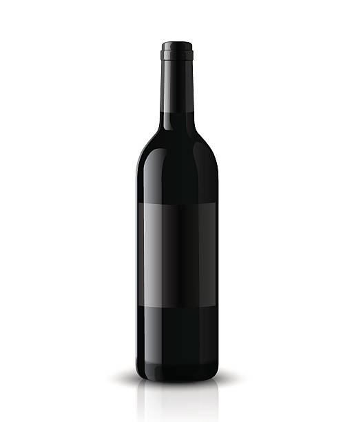 макет вектор бутылку вина. - bottle wine red blank stock illustrations