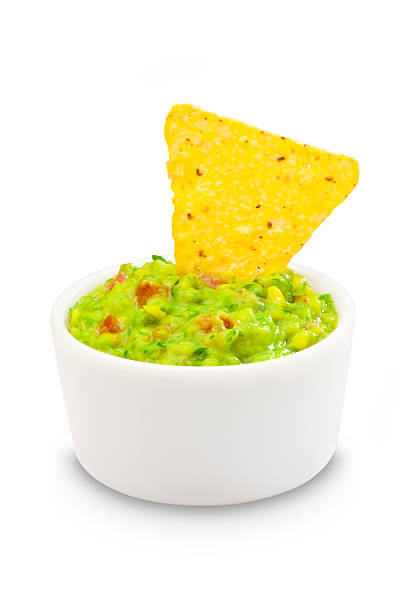 Salsa guacamole with nacho.