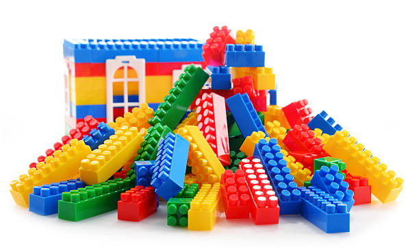 istock Colorful plastic children toys isolated on white background 521088462