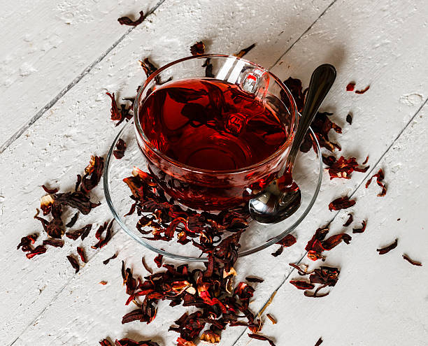 istock Cup of Karkadeh Red Tea with Dry Flowers 521090480