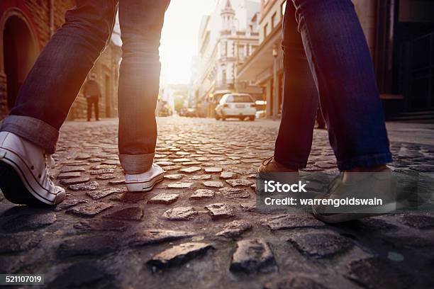 Cobblestone Street Walk Stock Photo - Download Image Now - Walking, Exploration, City