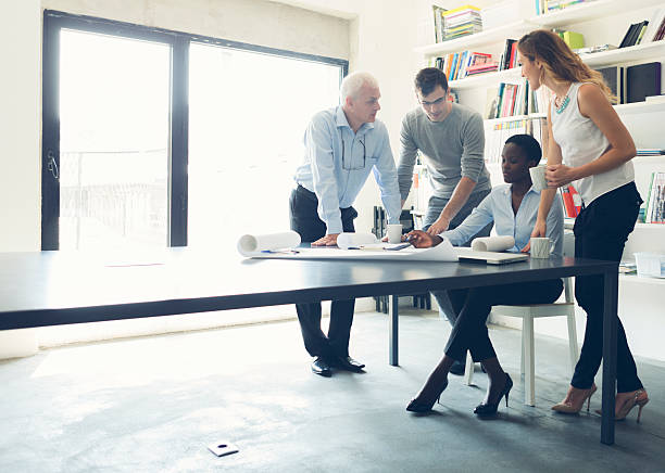 Multi-Ethnic Group of architects Have Meeting.