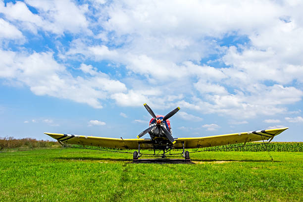 istock Crop duster airplane on airfield 521107437
