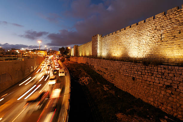 Walls of Ancient City at Night, Jerusalem