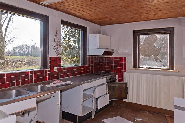 istock Kitchen of an old Dutch farm partly demolished 521109233