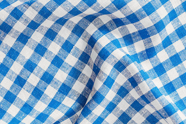 istock Natural Plaid Fabric Abstract Background Texture, Blue And White 521109655