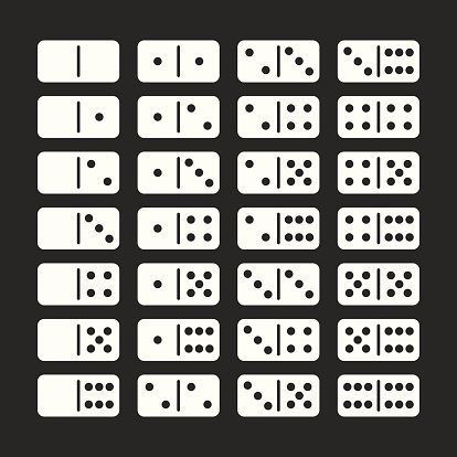 Dominoes Icons Set 2 White Series Vector EPS10 File.