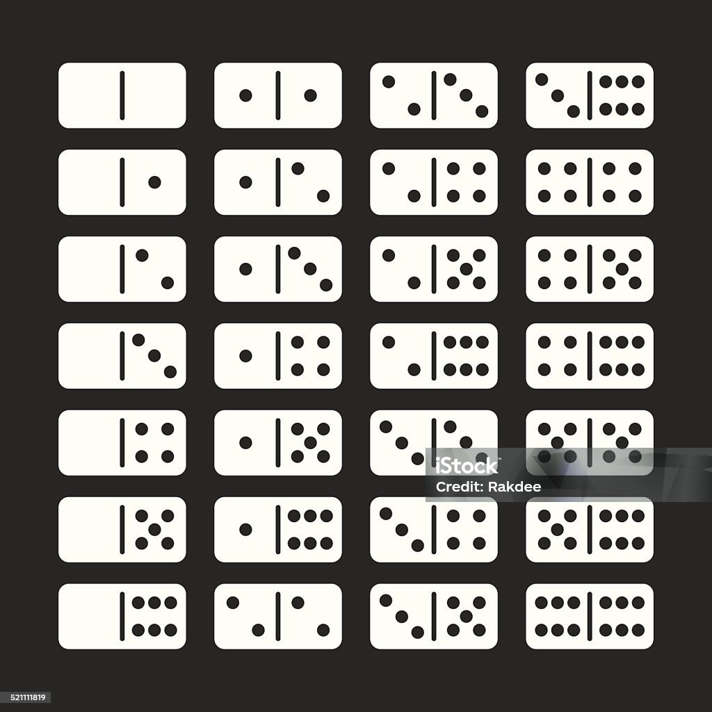 Dominoes Icons Set 2 - White Series Dominoes Icons Set 2 White Series Vector EPS10 File. Domino stock vector