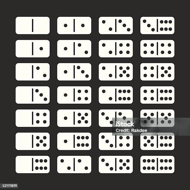 Dominoes Icons Set 2 White Series Stock Illustration - Download Image Now - Domino, Vector, Leisure Games