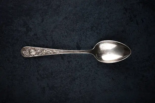 Silver spoon restaurant vintage, early 1930s with Elaborate Floral Design