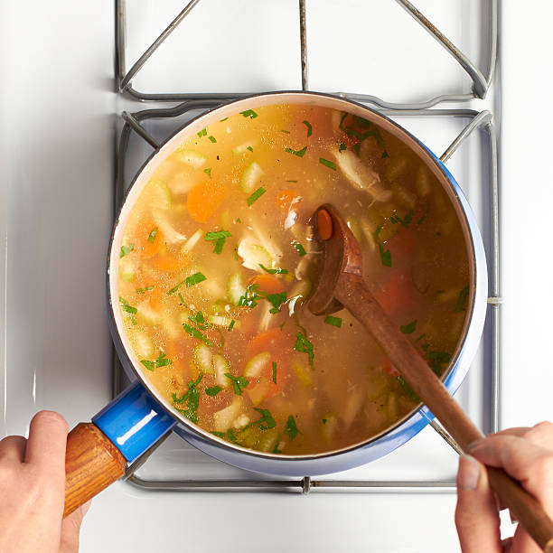 Making Soup stock photo