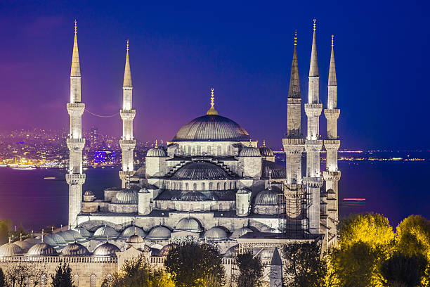 Exterior view of the famous Sultan Ahmet or Blue Mosque in Istanbul, Turkey.