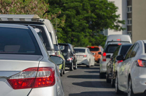 istock traffic jam with row of cars on expressway 521123732