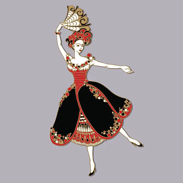 Vector illustration of Vector illustration of a flamenco dancer. Vector