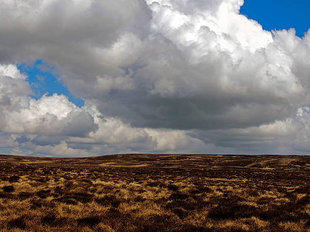 campo vazio e nuvens risco. - extreme terrain footpath british culture green imagens e fotografias de stock